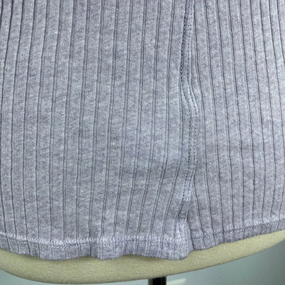 Enza Costa Light Pink Rib Long Sleeve Shirt Medium Cotton Cashmere Sweater S XS - Picture 4 of 13